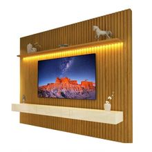 Home Suspenso 2.3 Ripado Com Led Nobre Naturale Com Off White - Gelius Móveis