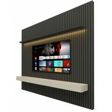 Home Suspenso 2.3 Ripado Com Led Nobre Grafite Com Off White - Gelius Móveis
