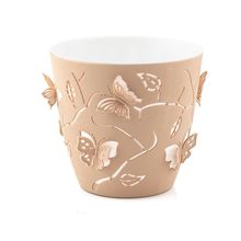 Cachepot Plantas E Flores Borboleta 3d 2,5 Litros Plasvale Marrom
