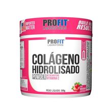 Colageno Hidrolisado Em Pó 300g Sabor Morango Profit