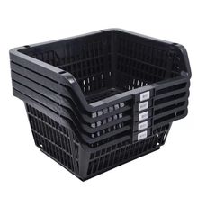 Conjunto 5 Cestos Expositor Empilhável Preto Presto