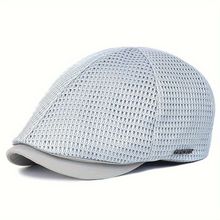 Boné Britanico De Malha Respirável Estilo Casual Fashion Unissex Ajustavel Cinza Claro