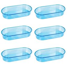 Banheira Oval Azul Gg 700ml Kit 6 Unidades