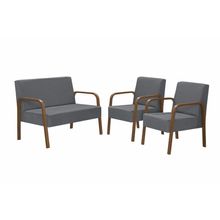 Conjunto Luna Braço Madeira D Salla Suede Grafite