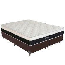 Cama Box Queen Dallas Euro Pillow Molas Ensacadas Marrom Vtech