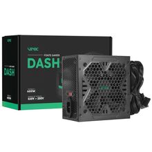 Fonte Gamer Vinik Dash VFG600WPV3 600W para PC com Design em Preto Fosco
