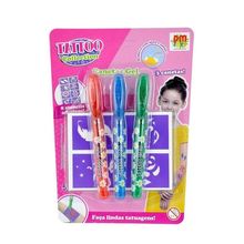 Kit Tatuagem Temporária Tattoo Collection 11 Peças com Canetas Gel DM Toys