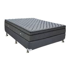 Kit Cama Box Casal Orthotel Luxo Molas Ensacadas Suede Cinza Ortobom