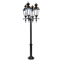 Poste Colonial de Jardim Londres 4 Luminárias Alumínio 252cm Preto Luminárias N. Sra. da Guia