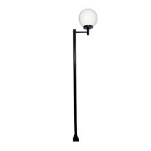 Poste com Luminária Globo P Braço Reto Jardim 200cm Preto Ouro Minas