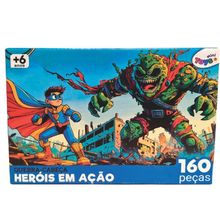 Quebra Cabeça Infantil 6376 Heróis Ação 160 Peças Educativo Mini Toys