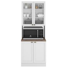 Paneleiro 12650P Unna 4 Portas com Nicho Micro-ondas MDP e MDF 70cm Branco Poliman Móveis