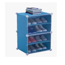 Sapateira Organizador de Roupas Brinquedos Desmontável 4 Prateleiras Azul Yeet