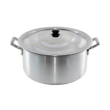 Caçarola Hotel Panela Industrial Alumínio Fundido 24CM 6L Tampa Prata para Restaurantes Buffets