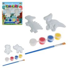 Brinquedo Educativo para Pintar Dino com Tintas e Pincel Criativo Zein Importados