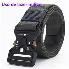 Cinto Militar OEM Cov:cinza 1-fs em Nylon Largo Ajustável Cinza com Fivela de Engate Rápido Unissex