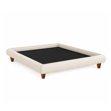Cama Queen Haru Japonesa com Pés de Madeira MDF-MDP Off White Sallar Home