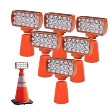 Sinalizador Solar Viario Kit 6 Duas Cores Cone Alerta Seguranca Noturna Rodovia Alerta Obra Estrada Avenida Transito