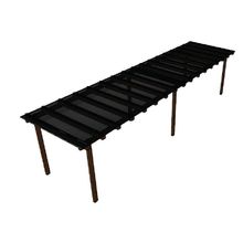 Kit Policarbonato Fume 4mm 16,00m X 1,50m - Perfis Naturais Fumê: 20% De Transmissão De Luz