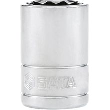 Soquete Estriado 19 Mm 1/2 Sata Aço Cromo Vanádio Cromado