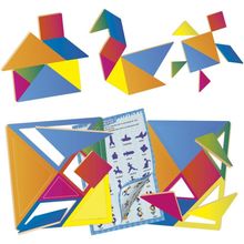 Brinquedo Pedagogico Madeira Tangram 14 Pecas 65 Figurinhas