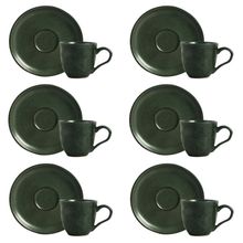 Conjunto de Xícara de Chá com Pires 06 Peças Bio Greenery Porto Brasil