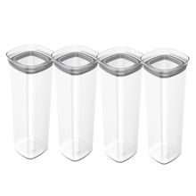 Conjunto de Potes Herméticos 2 L 4 Peças Block Modular Transparente Ou