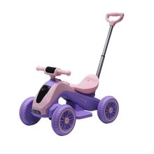 Moto elétrica infantil com empurrador - Roxa