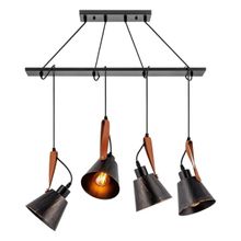 Luminária Pendente Cyamu Preto E Dourado Kala
