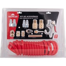 Kit Acessórios Para Compressor De Ar 14 Peças Worker