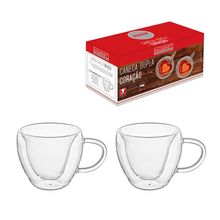 Caneca Dupla Coração 9 cm Jogo 2 Peças Hauskraft