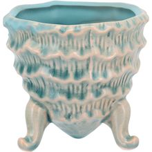 Cachepô Com Pé Cerâmica Azul Home&Co Fergie 9X9X9Cm