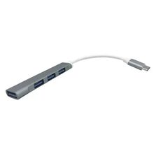 Distribuidor De Conexao Hub Type C P/ Usb OEX  Hb104 Chumbo