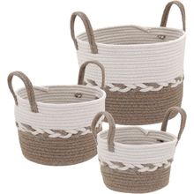 Cesta Tecido Marrom 3 Peças Caterrine