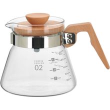 Cafeteira 12X18X18 cm 600ml Borosilicato Transparente Tampa Madeira Balzac