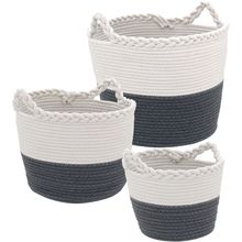 Cesta Tecido Cinza 3 Peças Caterrine