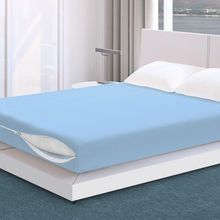 Capa para Colchão Casal com Zíper Polipropileno 138cm X 188cm X 18cm Azul Vida Pratika