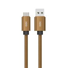 Cabo Micro Usb Em Couro Oex Cc300 - 1M - Caramelo