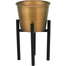 Cachepô Com Suporte Metal Dourado Octave 25X15X15Cm