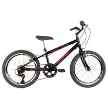 Bicicleta Folks Verden Aro 20 7 Velocidades Preta Pink