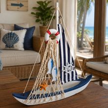 Barco Navio Caravela Náutica Artesanal Decoração Casa Praia