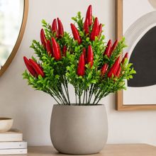 Ramos Pimenta Artificial Decoração Enfeite De 40cm Kit 12pçs
