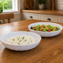 Tigela Bowl Saladeira Branca Gourmet Melamina 3,2L Kit 2pçs