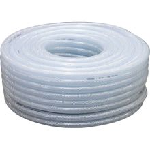 Mangueira Pvc Cristal Trançada Vpt 250 Libras 1/2" 12,7 Mm Transparente Ar E Água Vonder