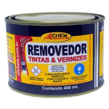 Removedor De Tinta Pastoso 400 Ml Allchem - Modelo 140, Não Escorre Na Superfície, Indicado Para
