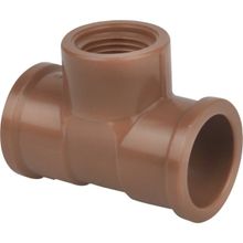Tê Soldável Lr Pvc Marrom 25 Mm X 1/2" Referência 495 Krona
