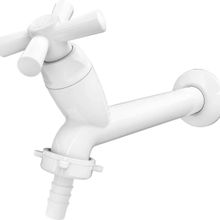 Torneira Tanque Bico Mangueira Tigre 10cm Branco 1/2"