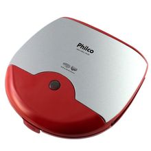 Mini Grill E Sanduicheira Philco Inox Vermelha 110V