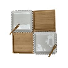 Petisqueira Montável com 4 nichos 2 porcelanas e 2 espatulas