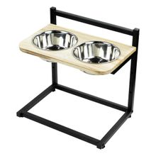Comedouro Duplo Ajustavel 700ml Aco Inox Kala 270392